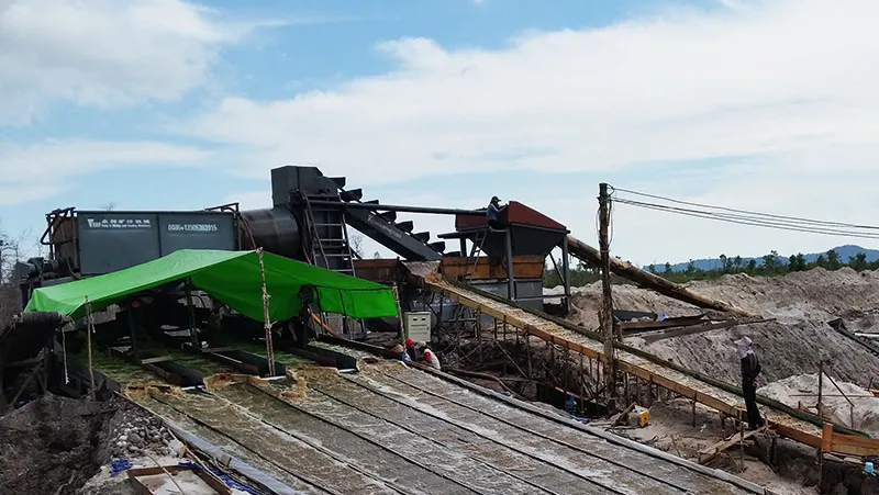 Planta de lavado de oro con criba